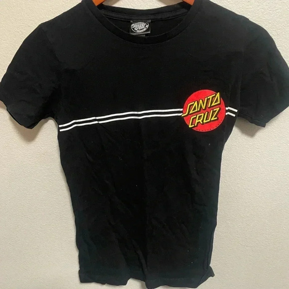 Y2K Santa Cruz logo skateboards black double sided shirt size Small - Picture 3 of 6